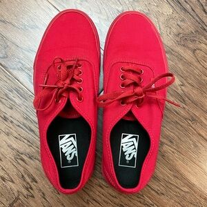 VANS Authentic Shoe - Red with Red Sole